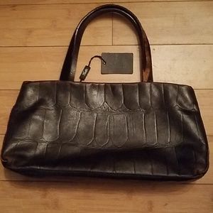 NWT Italian Leather and fur Shoulder Bag